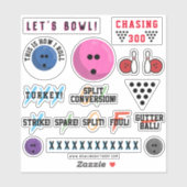 Bowling Themed Sticker Sheet (Blatt)