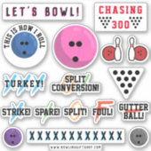 Bowling Themed Sticker Sheet (Vorderseite)