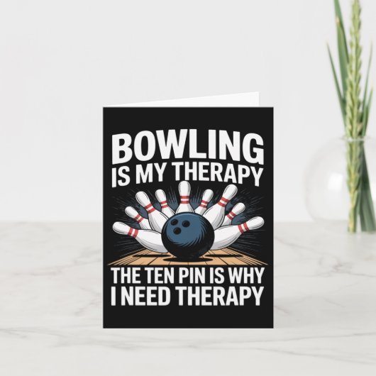 Bowling Therapy Spaß 10 Button Frustration Design Karte (Vorderseite)