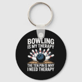Bowling Therapy Spaß 10 Button Frustration Design Schlüsselanhänger (Vorderseite)