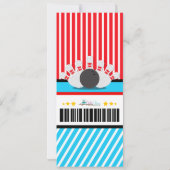 Bowling Ticket Pass Einladung zur Geburtstagsparty (Rückseite)