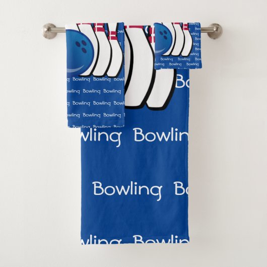 Bowling Tiled Text Design Handtuch Set (Insitu)