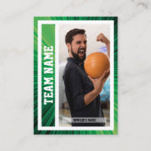 Bowling Trading Card Turnier Souvenir Green Telefonnummerkarte (Vorderseite)