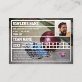 Bowling Trading Card Turnier Souvenir Green Telefonnummerkarte (Rückseite)