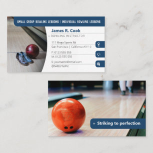 Bowling-Trainer Foto Sport Orange Visitenkarte