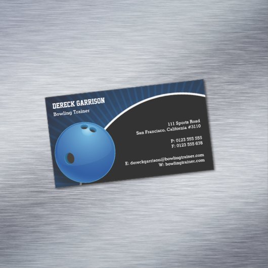 Bowling Trainer | Perfekter Sport Magnetische Visitenkarte (Beispiel)