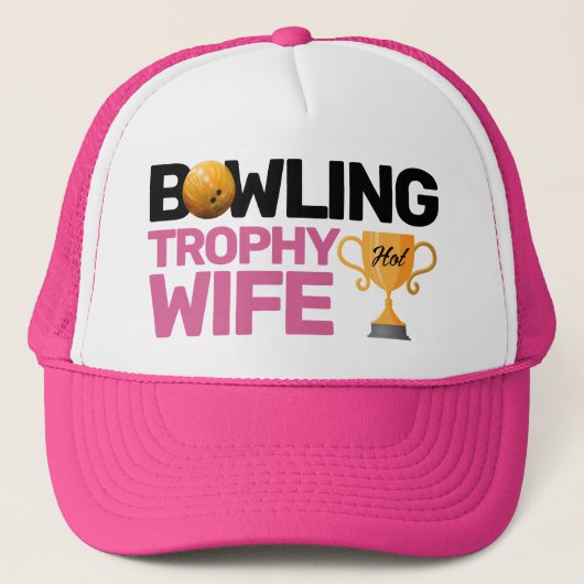 Bowling Trophy Ehefrau Fun Bowler Lady Lover Truckerkappe (Vorderseite)