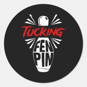 Bowling Tucking Fen Button Team Bowler Spaß Sport Runder Aufkleber