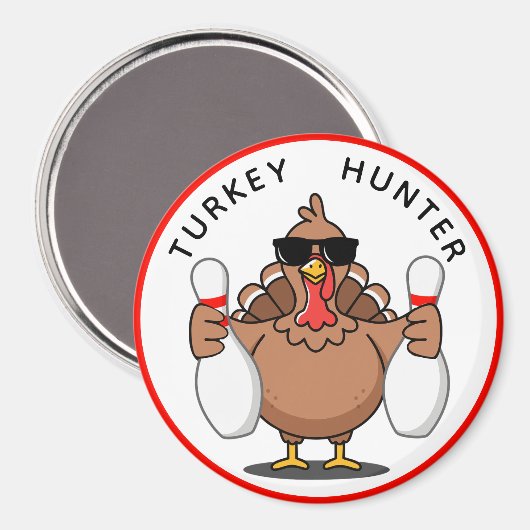 Bowling Turkey Hunter Large Magnet (Vorderseite/Rückseite)