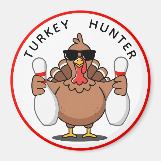 Bowling Turkey Hunter Large Magnet (Vorne)