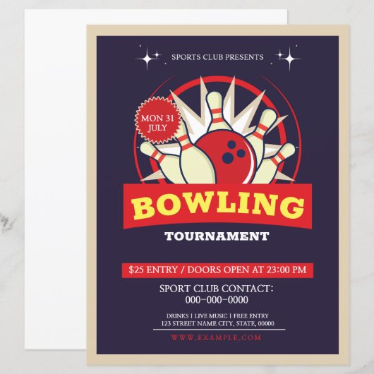 Bowling Turnament Flyer (Vorne/Hinten)