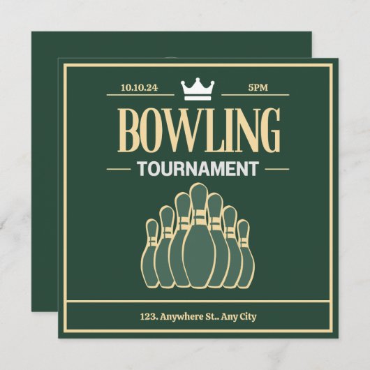 Bowling-Turnier Einladung (Vorne/Hinten)