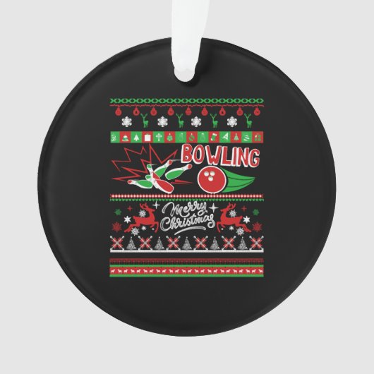 Bowling Ugly Christmas Ornament (Vorderseite)