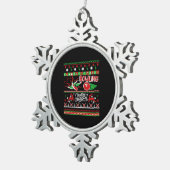 Bowling Ugly Christmas Schneeflocken Zinn-Ornament (Rechts)