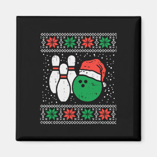 Bowling Ugly Christmas Sweater Sport Bowls Xmas Me Magnet