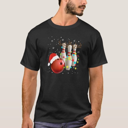 Bowling Ugly Christmas Sweater Sport Bowls Xmas Me T-Shirt (Vorderseite)