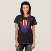 Bowling Uncle Sam American Flag Fireworks 4th of J T-Shirt (Vorne ganz)