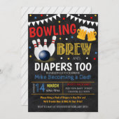 Bowling und Bier-Baby-Dusche Einladung Halbpension (Vorne/Hinten)