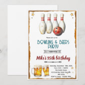 Bowling- und Bierparty-Einladung Einladung (Vorne/Hinten)