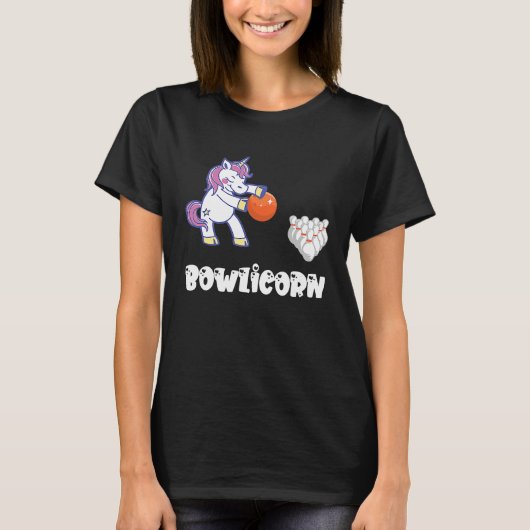 Bowling Unicorn Bowling Team Bowler Bowling Pin St T-Shirt (Vorderseite)