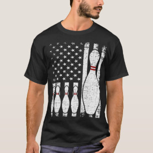 Bowling Us Flag Bowling Player T-Shirt