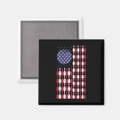 Bowling USA Flag 4. Juli Patriotic Bowler Men Magnet (Vorderseite/Rückseite)