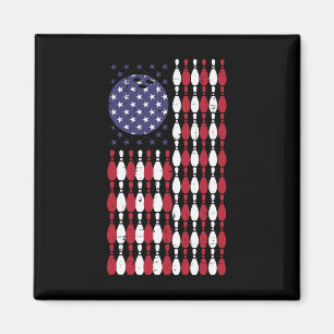 Bowling USA Flag 4. Juli Patriotic Bowler Men Magnet