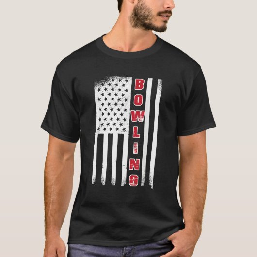 Bowling USA flag bowling team bowling ball T-Shirt (Vorderseite)