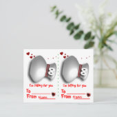 Bowling Valentines Feiertagspostkarte (Stehend Vorderseite)