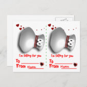 Bowling Valentines Feiertagspostkarte (Vorne/Hinten)