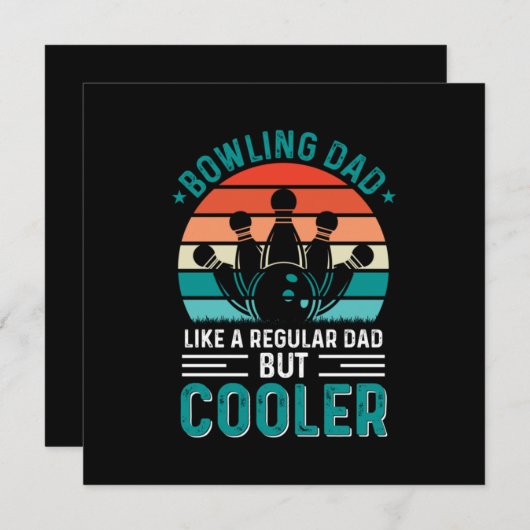 Bowling Vater Einladung (Vorne/Hinten)