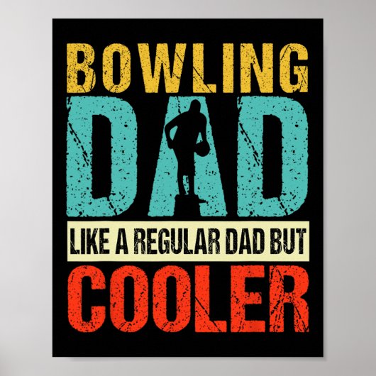 Bowling Vater Funny Bowlers Spare Bowling Button S Poster (Vorne)