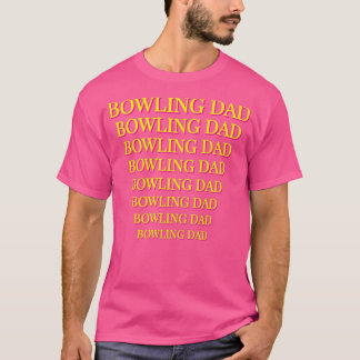 Bowling Vater Größer bis kleiner Print Yellow Pink T-Shirt