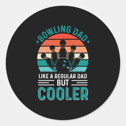 Bowling Vater Runder Aufkleber (Vorderseite)