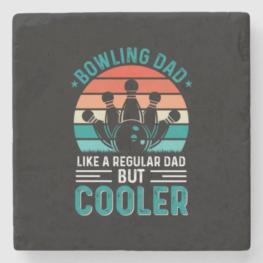 Bowling Vater Steinuntersetzer (Vorderseite)