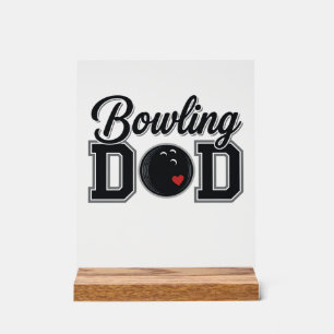 Bowling-Vater Vintage-Schriftzug-Shirt-Design_1 Acrylschild