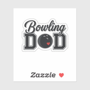 Bowling-Vater Vintage-Stickerei-Shirt-Design_1 Aufkleber
