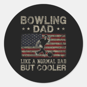 Bowling Vater wie ein normaler Vater, aber Cooler Runder Aufkleber