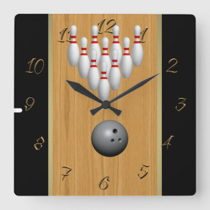 Bowling-Viertaktwanduhr Quadratische Wanduhr