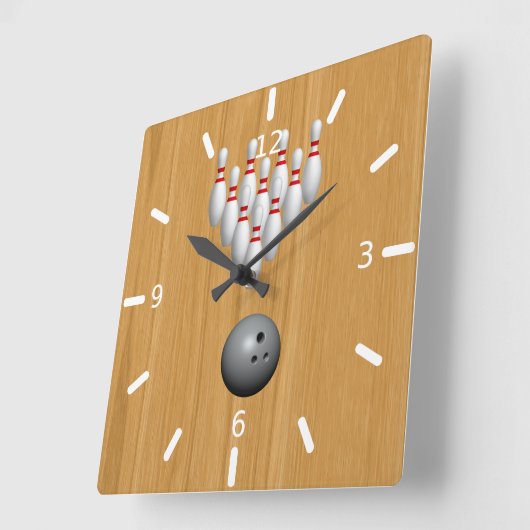 Bowling-Viertaktwanduhr Quadratische Wanduhr (Winkel)