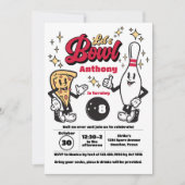 Bowling Vintage Einladung - Rot (Vorderseite)