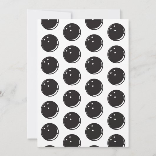 Bowling Vintage Einladung - Rot (Rückseite)