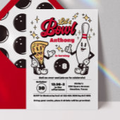 Bowling Vintage Einladung - Rot