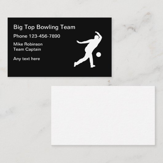 Bowling Visitenkarte (Vorne/Hinten)