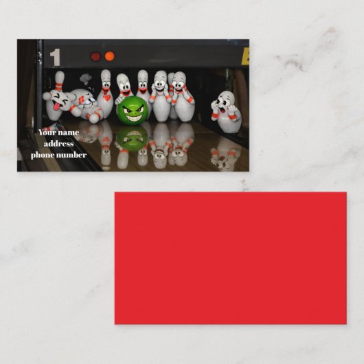 Bowling  visitenkarte (Vorne/Hinten)