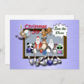 Bowling Weihnachts-Party Einladung (Vorne/Hinten)