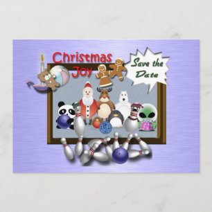 Bowling Weihnachts-Party Einladung