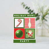 Bowling Weihnachts-Party Einladungen (Stehend Vorderseite)
