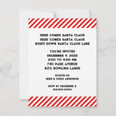 Bowling Weihnachts-Party Einladungen (Rückseite)