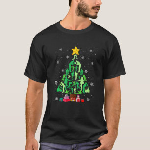 Bowling Weihnachtsbaum Funny Sports Lover Xmas Paj T-Shirt